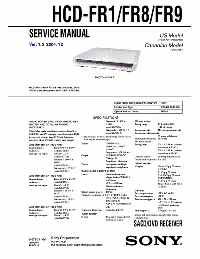 SONY HCD-FR1,FR8,FR9 S.M.